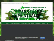 Tablet Screenshot of evasionpaintball.com